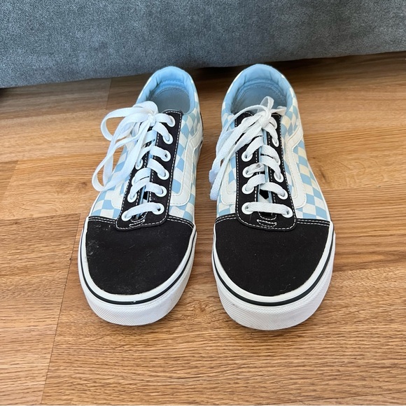 Vans Blue Checkered Sneakers Women’s Size 8.5 - Picture 1 of 9